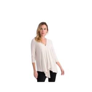 Joseph Ribkoff lightweight jersey tunic handkerchief hem winter blush color